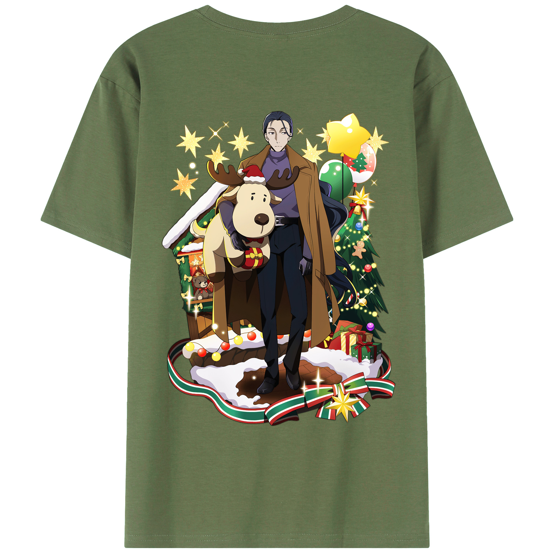 （画像用） 文豪ストレイドッグス Bungo Stray Dogs 綿100％ メンズ半袖Tシャツ（バックプリント） 通気性